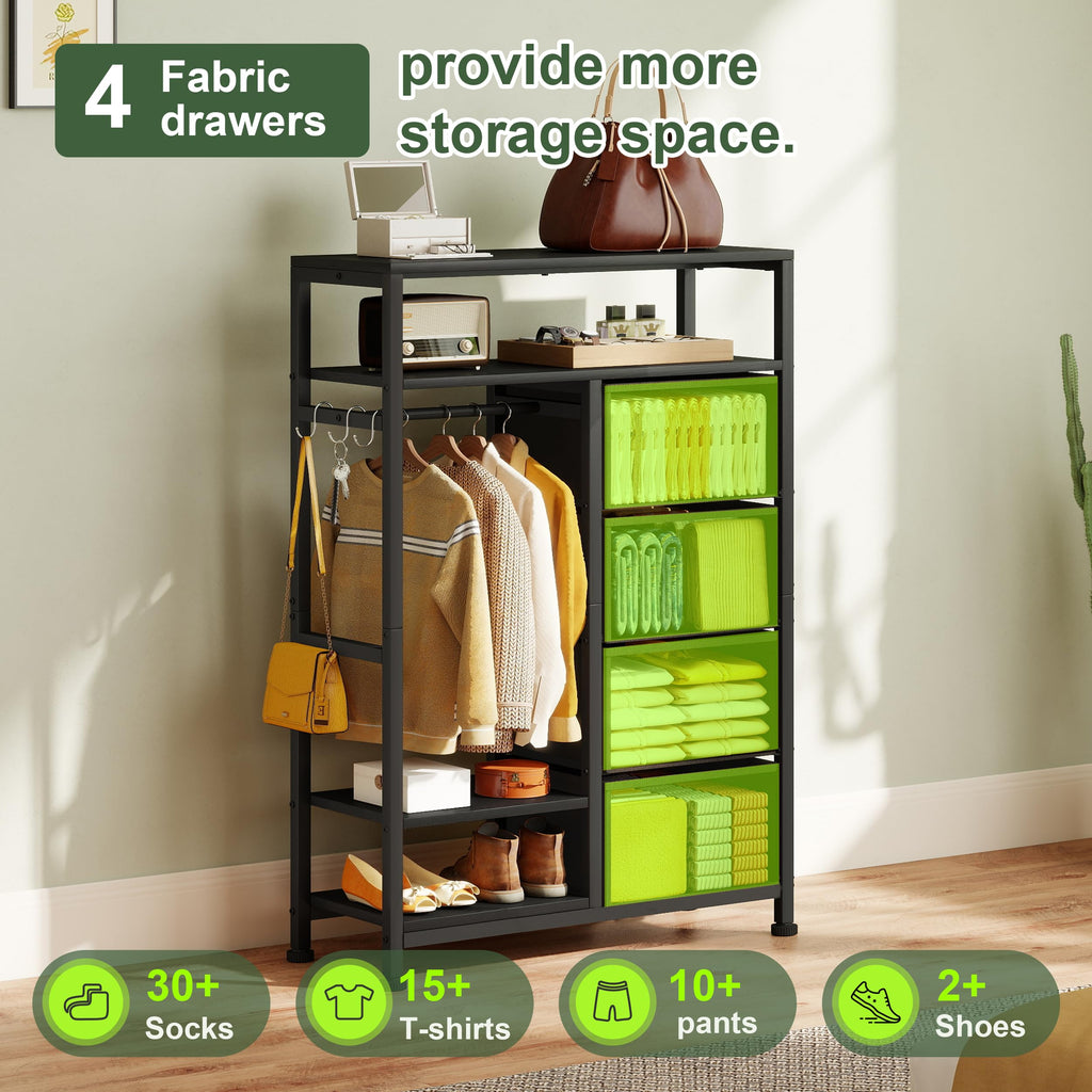 31.5" Dresser with Hanging Rack U9051