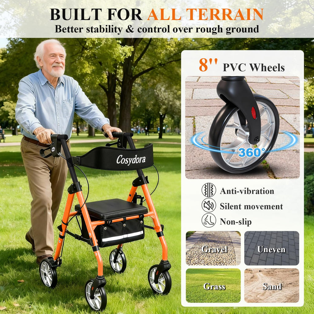 Ultra Lightweight Rollator Walker with Seat T652766