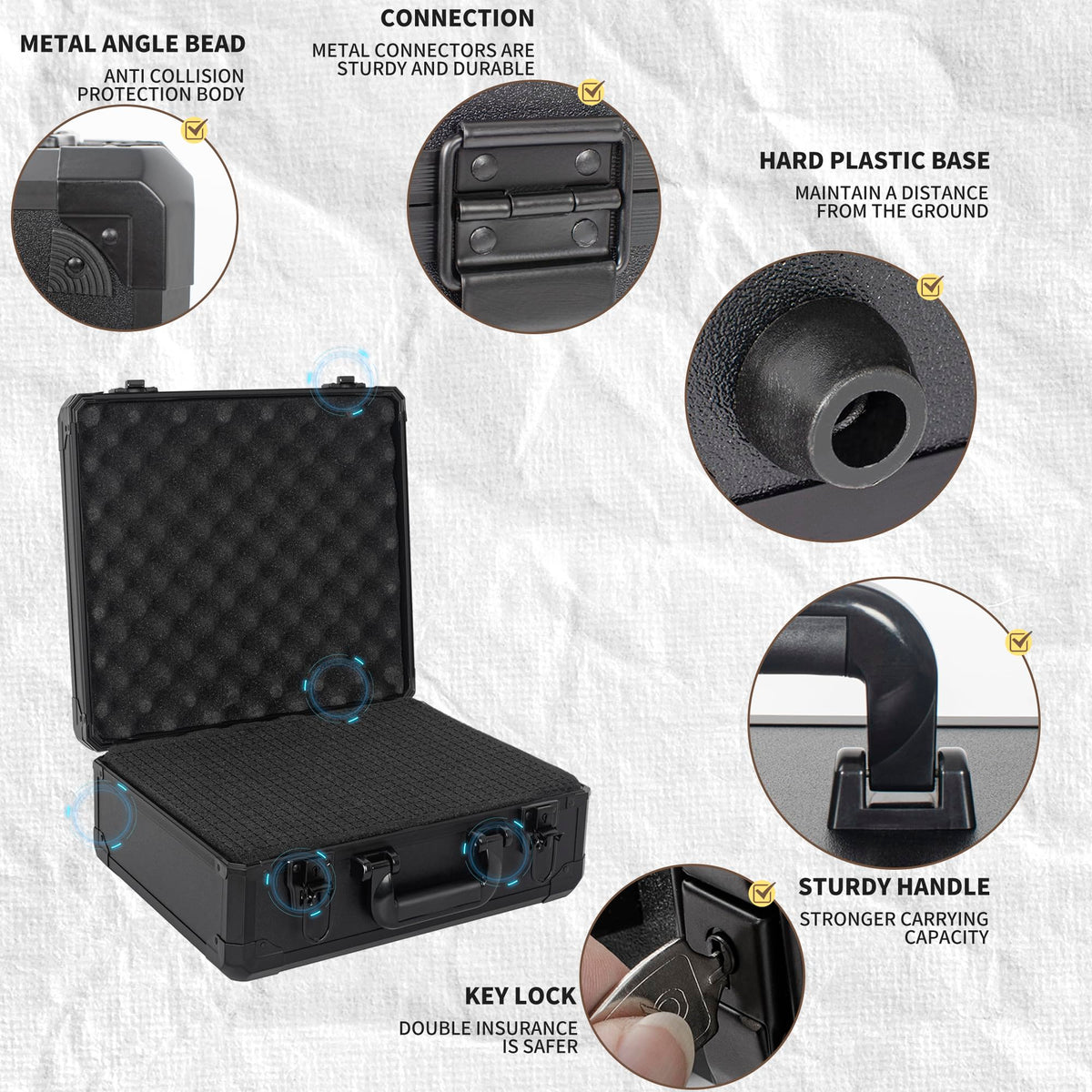 12 Inch Hard Shell Carrying Case with Pre-Diced Foam Y5296