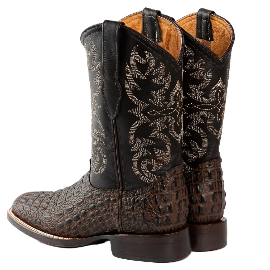 Brown Caiman Crocodile Print Leather Cowboy Boots N65075