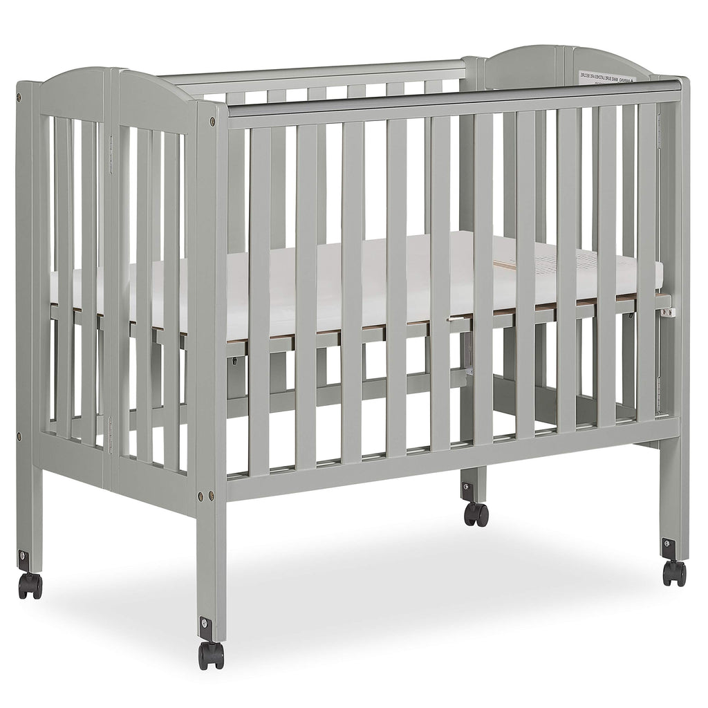 Cool Grey 2 in 1 Folding Portable Crib with 3” Fiber Mattress L25460
