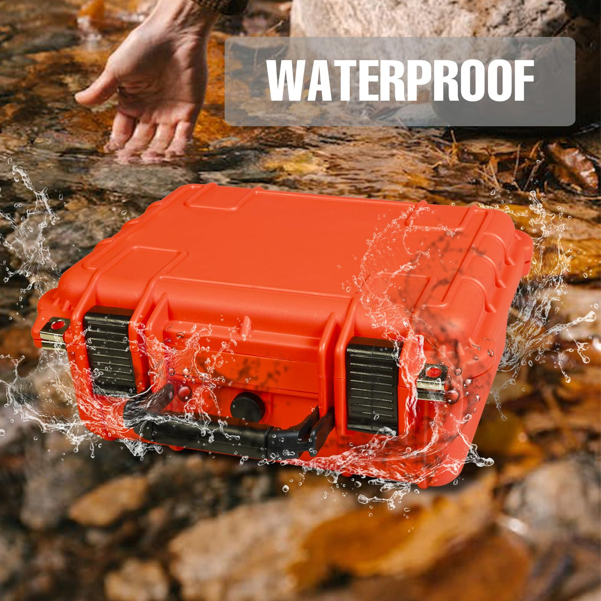 14x 11.5x 6.5 Inch Waterproof Protective Camera Case with Customizable Foam W887992