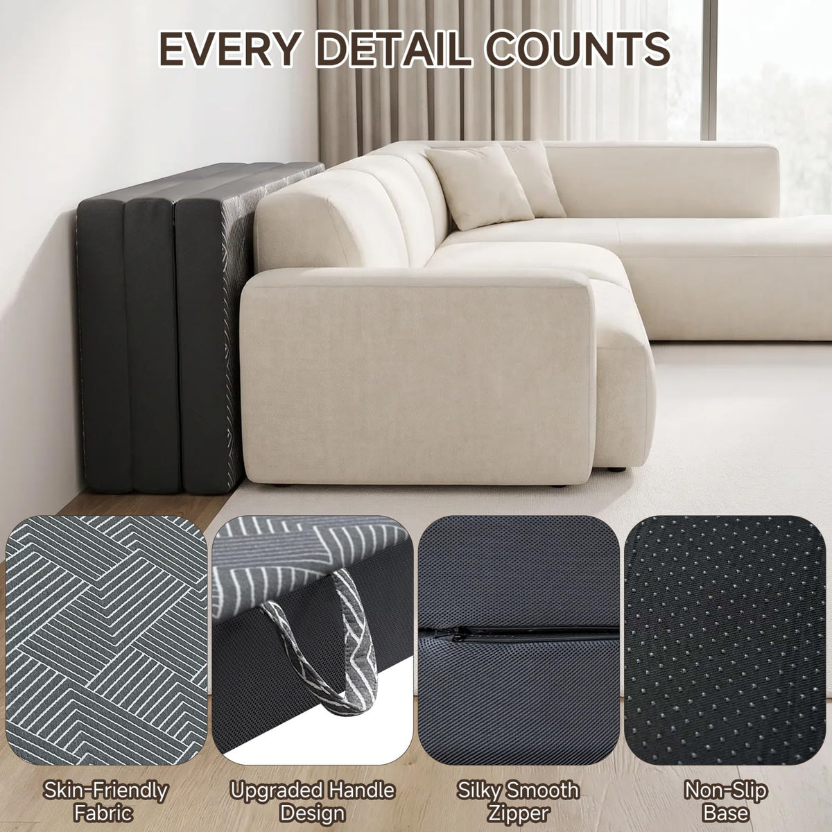 Memory Foam Tri Folding Mattress Twin Size 4 Inch T8524