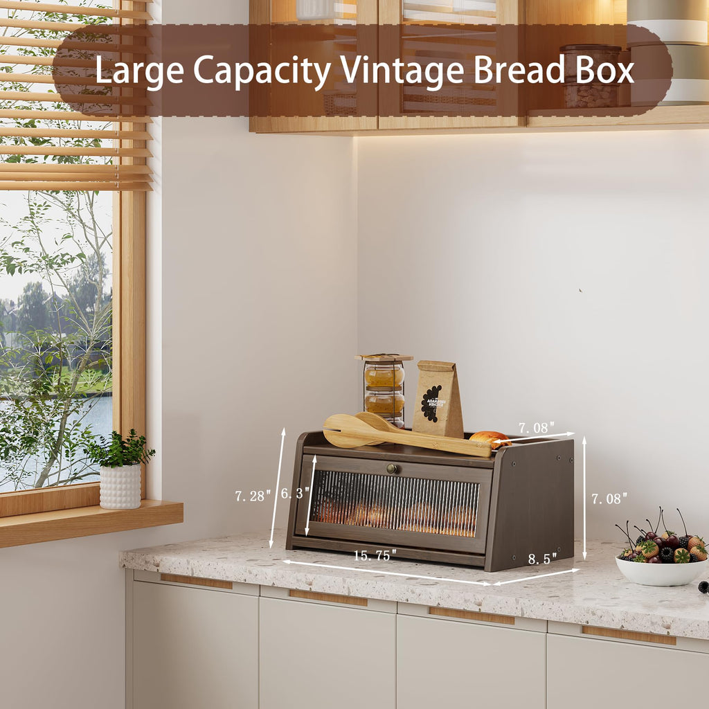 Bamboo Bread Box with Window S5087