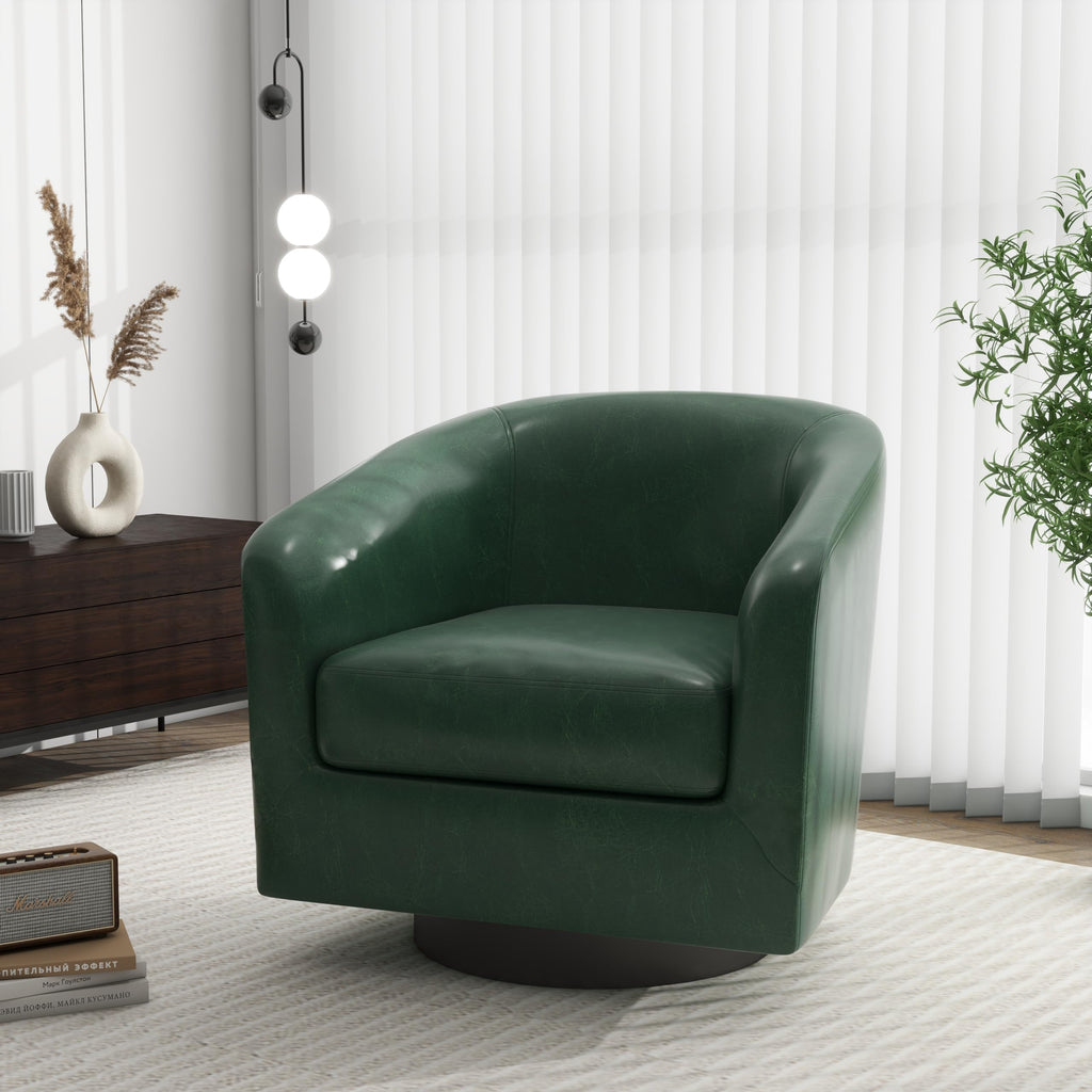 Green Swivel Barrel Accent Chair Set of 2 H490