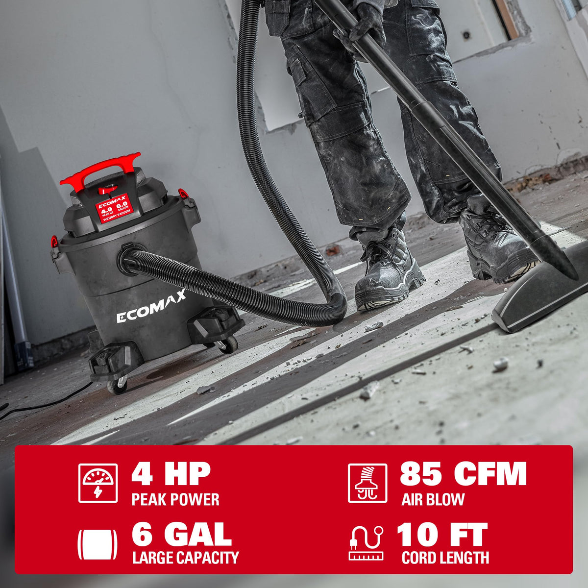 6 Gallon 4 HP Wet Dry Shop Vac C825