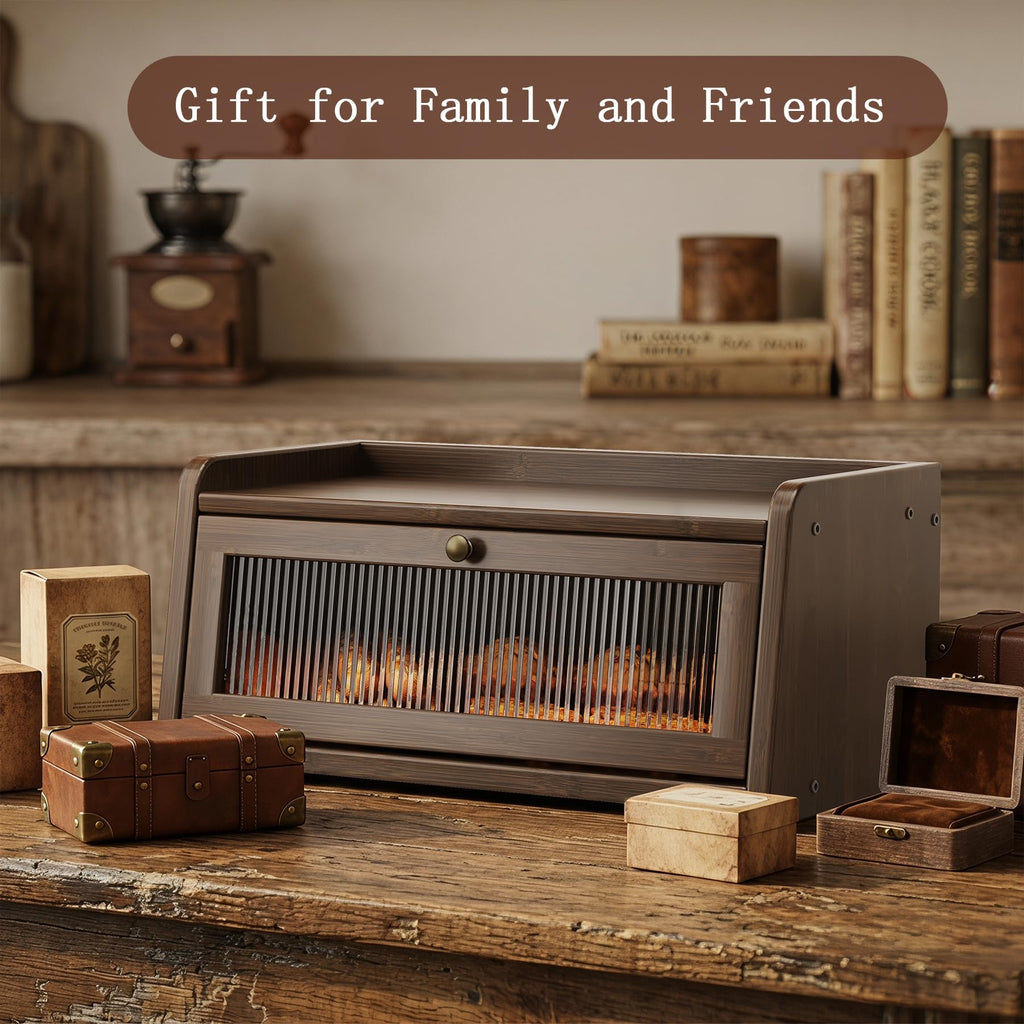 Bamboo Bread Box with Window S5087