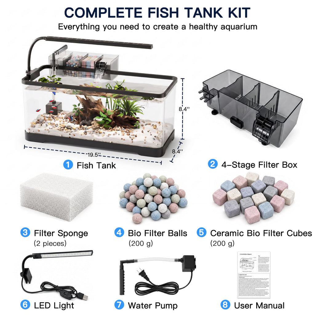 6 Gallon Betta Fish Tank L8065