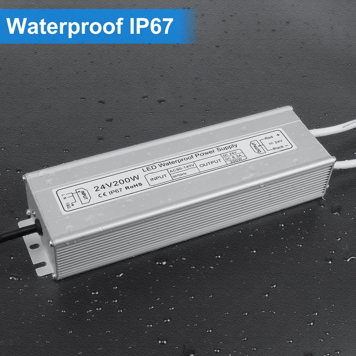 24V 200W IP67 Waterproof LED Power Supply H6878