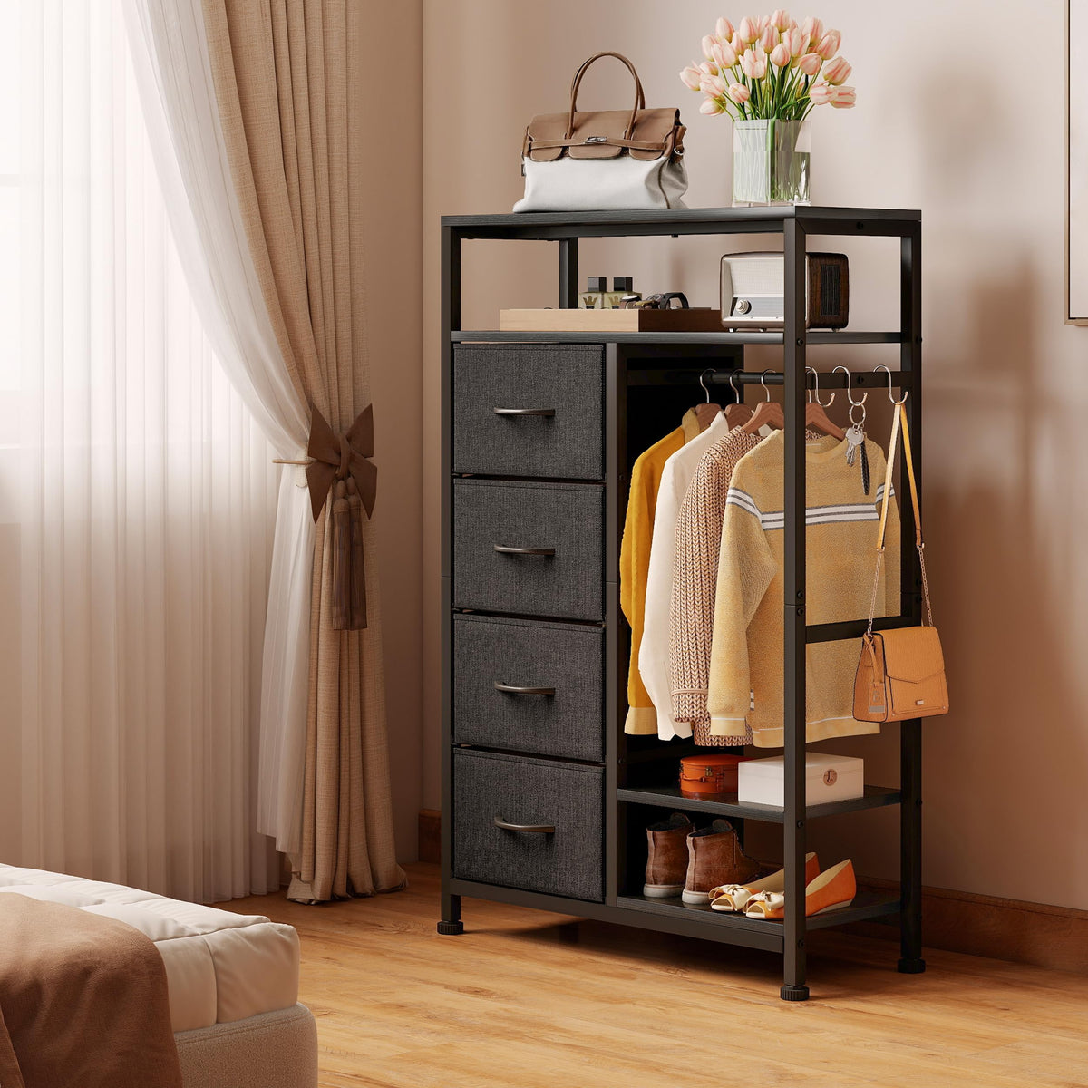 31.5" Dresser with Hanging Rack U9051