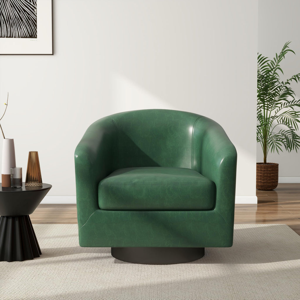 Green Swivel Barrel Accent Chair Set of 2 H490