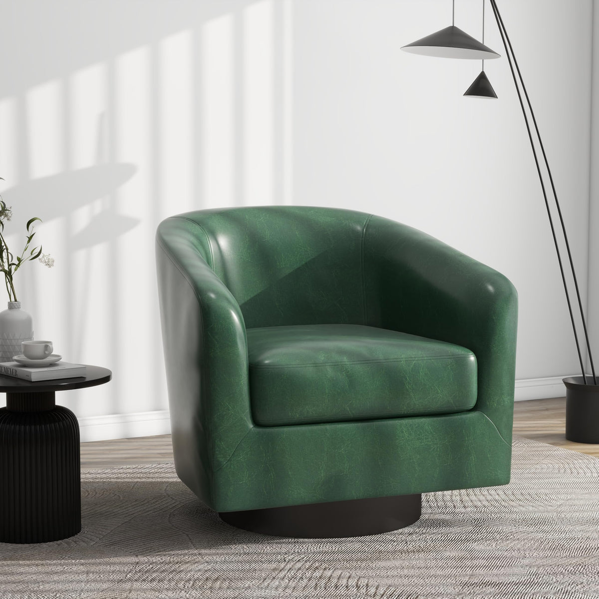 Green Swivel Barrel Accent Chair Set of 2 H490