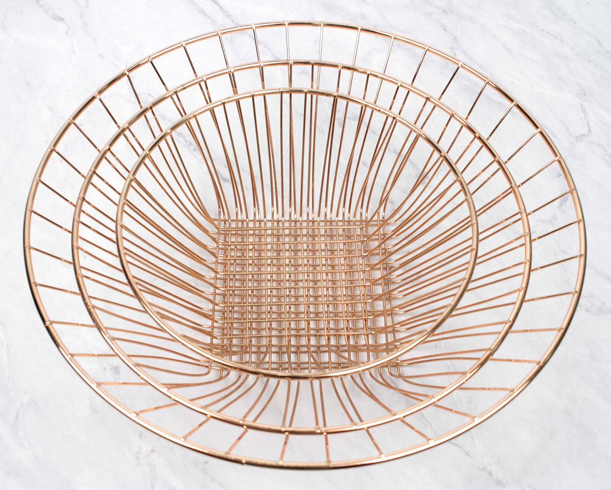 3-Tier Copper Wire Hanging Baskets F124